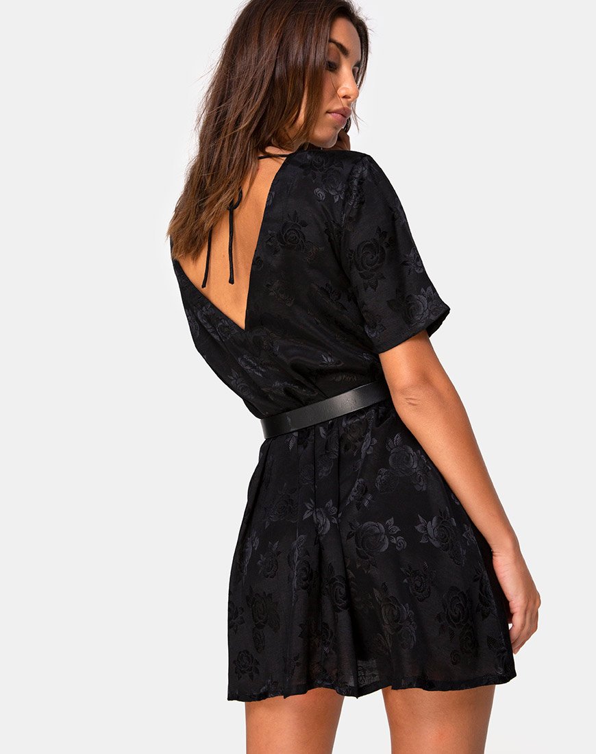 Immagine di Crosena Dress in Satin Rose Nero