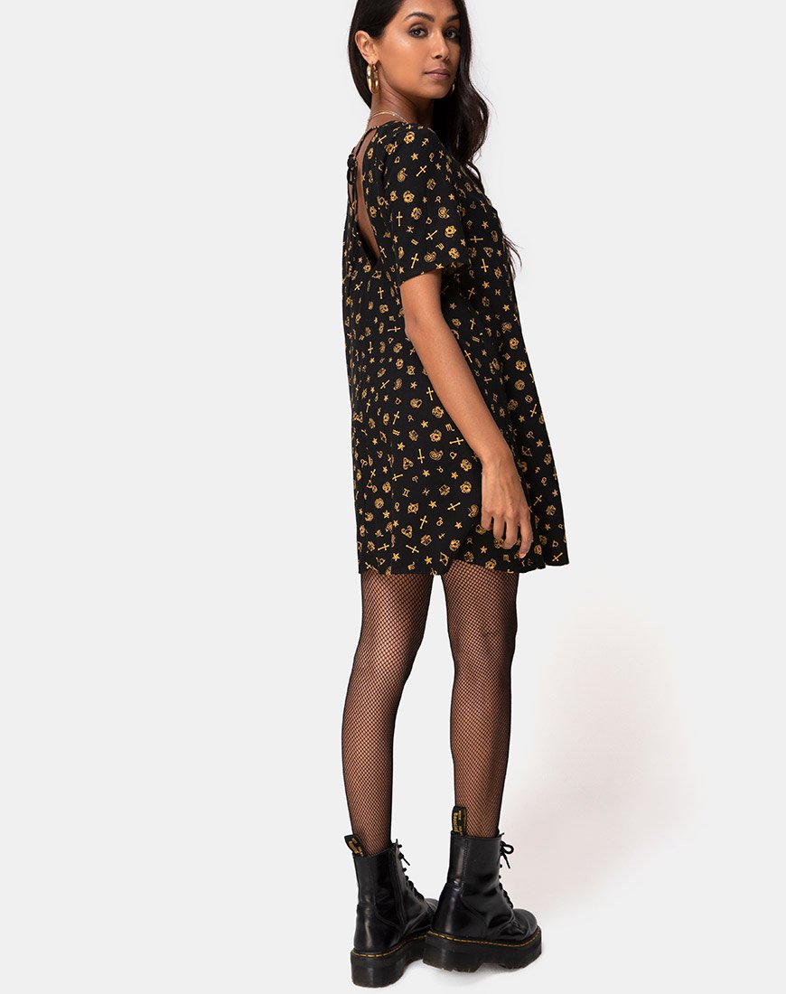 Immagine di Crosena Swing Dress in Mini Astro Nero