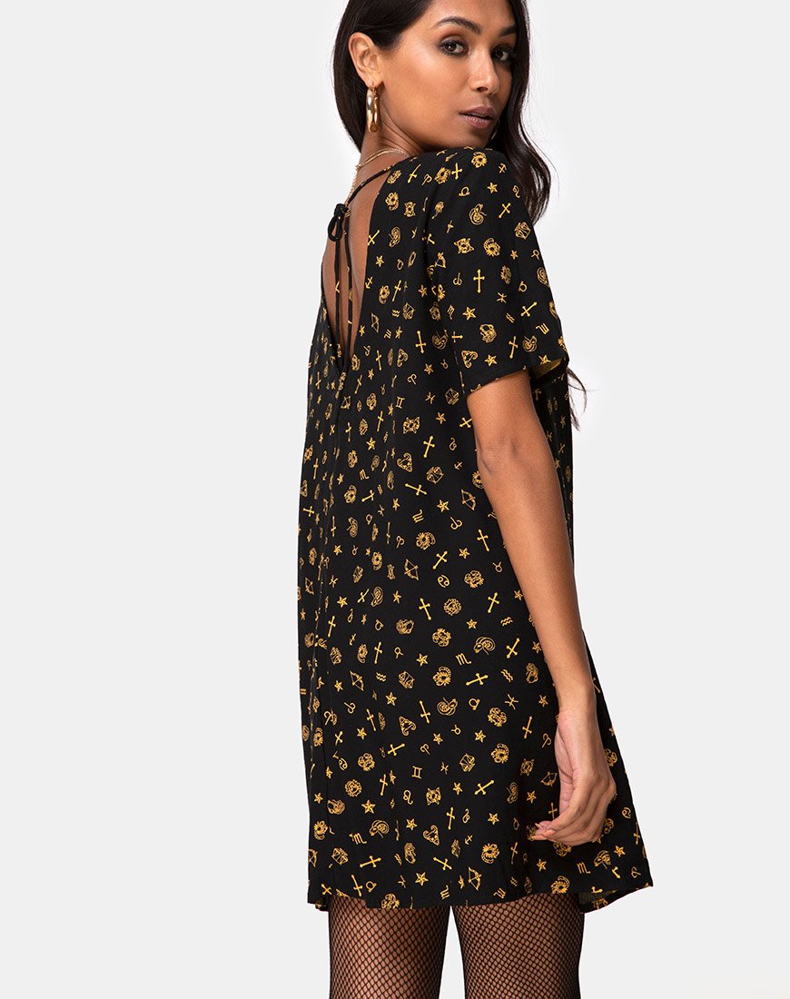 Immagine di Crosena Swing Dress in Mini Astro Nero