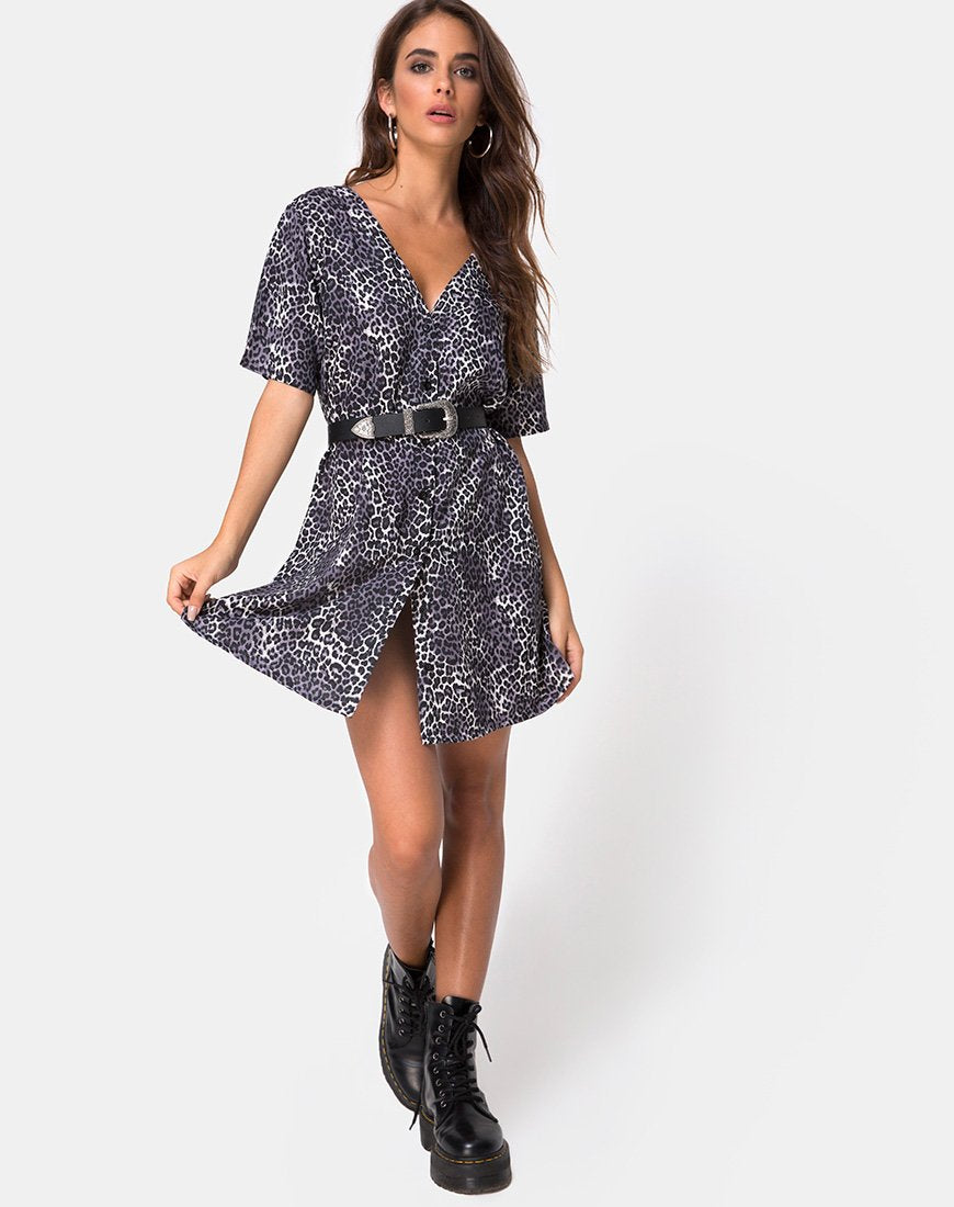 Immagine di Crosena Swing Dress in grigio leopardo Rar