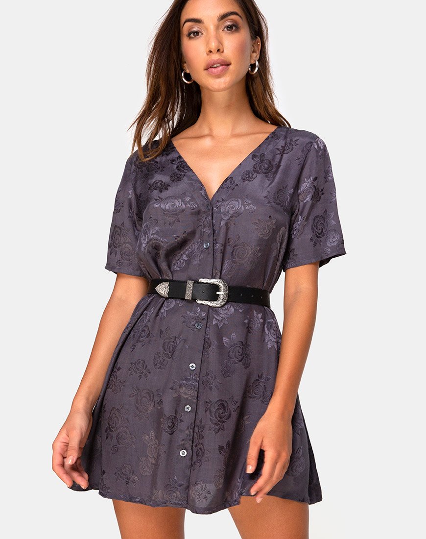 Immagine di Crosena Swing Dress in raso rosa grigio