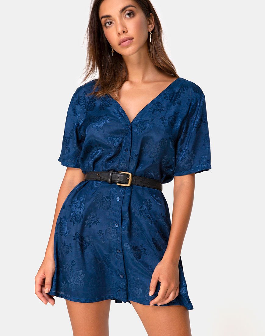Abito Crosena in Satin Rose Navy