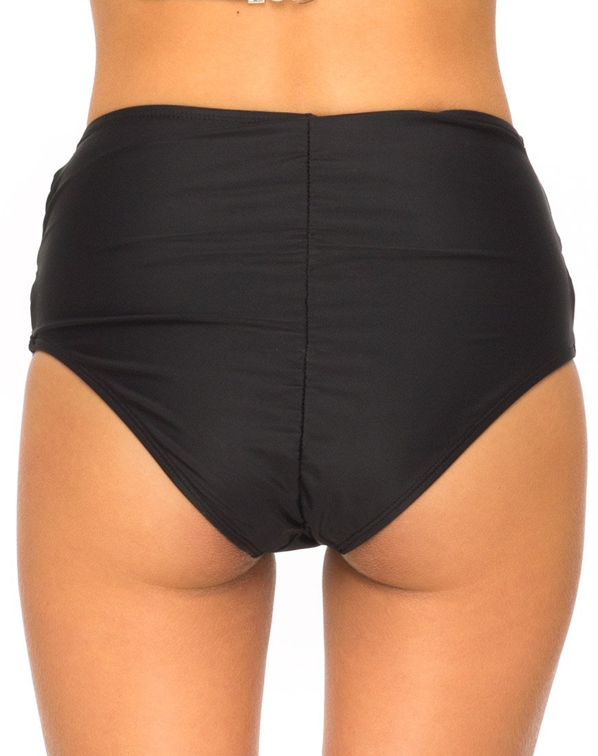 Fondo bikini con taglio a cristallo in nero