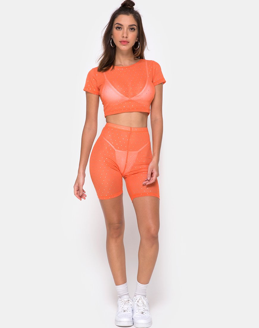 Immagine di Bike Short in Crystal Net Orange