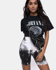 Immagine di Cycle Short in Mono Tie Dye nero e bianco