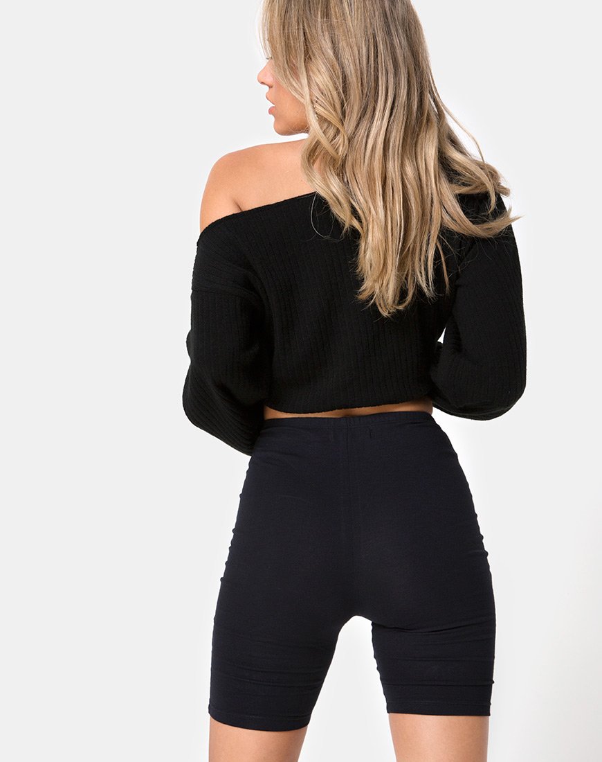 Pantaloncini da ciclista neri senza ricamo Angel