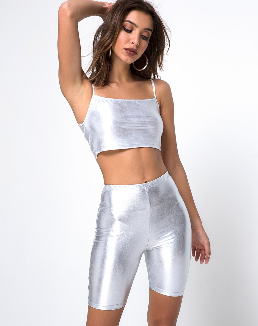 Pantaloncini da ciclista in Spandex Argento