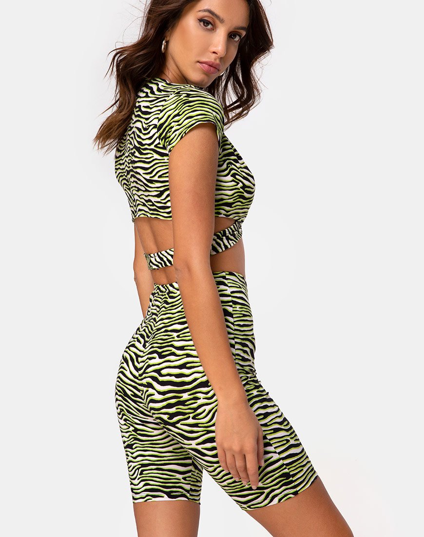 Immagine di Cycle Short in Zebra Fluro Green