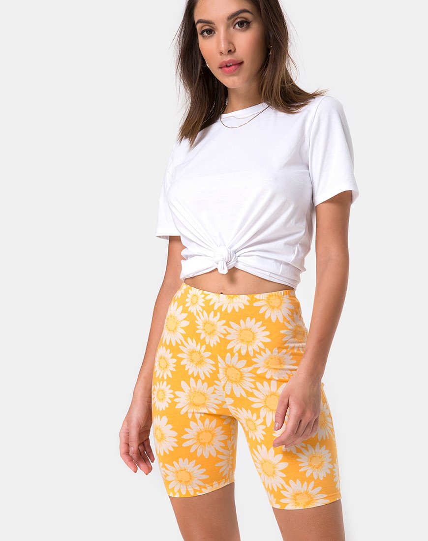Pantaloncini Cycle in giallo floreale sunkissed