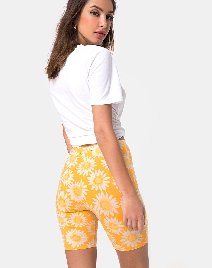 Pantaloncini Cycle in giallo floreale sunkissed