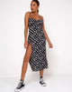 Immagine di Cypress Midi Dress in Daisy anni '90 in bianco e nero
