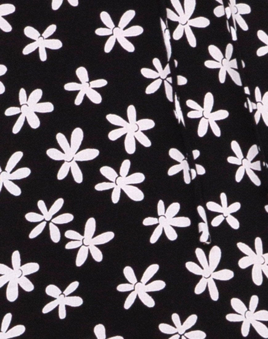 Immagine di Cypress Midi Dress in Daisy anni '90 in bianco e nero
