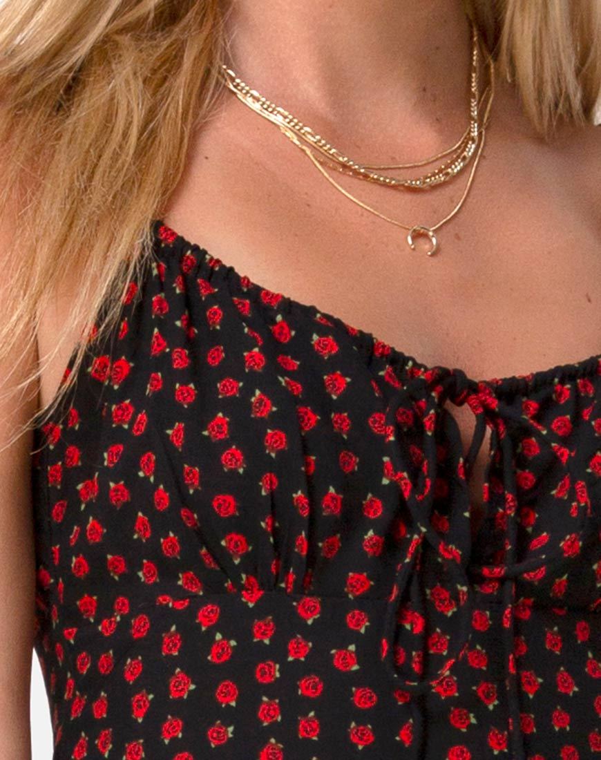 Immagine di Cypress Midi Dress in Dotty Rose Red