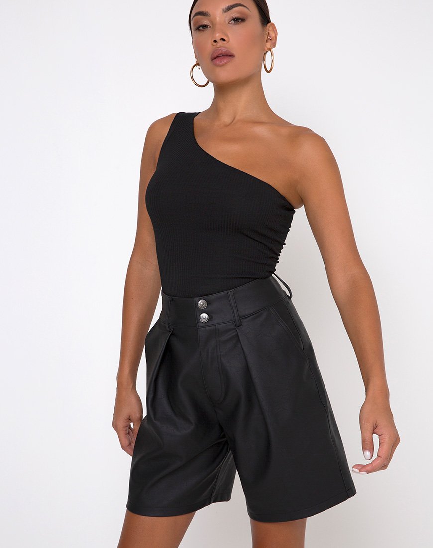 Immagine di Dab Short in PU nero opaco