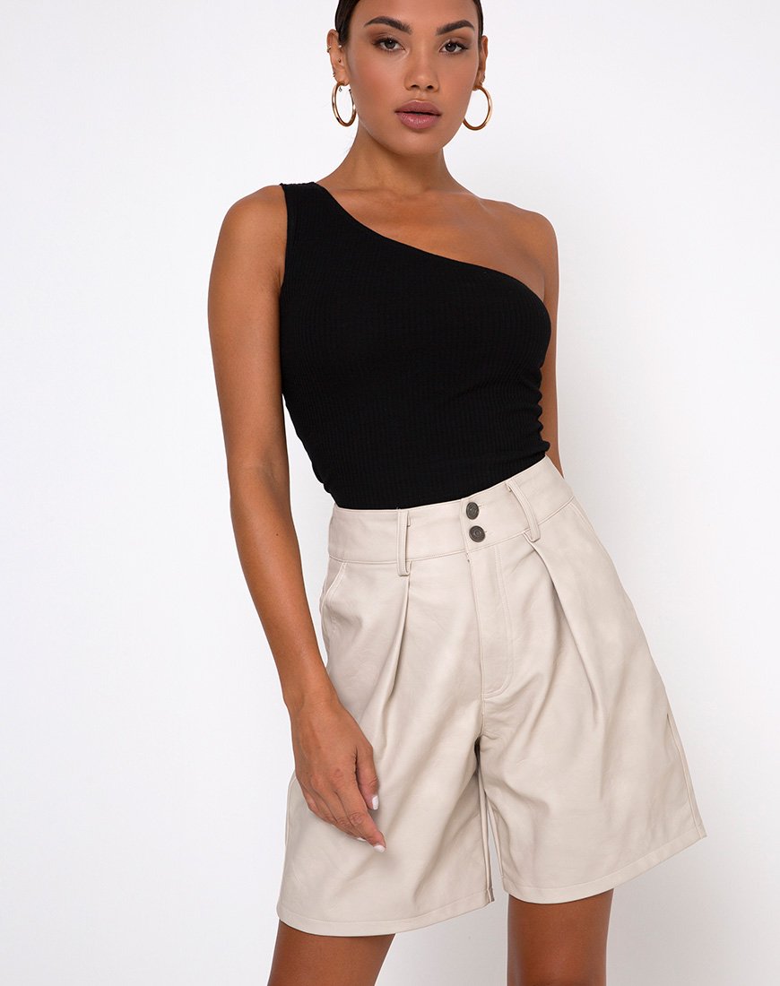 Pantaloncini a vita alta Dab in Pu Stone