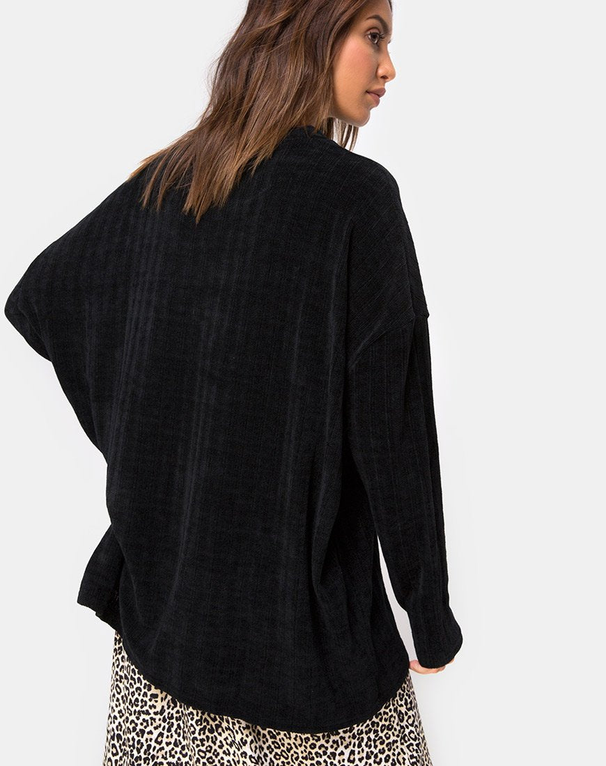 Maglia papà in ciniglia nera
