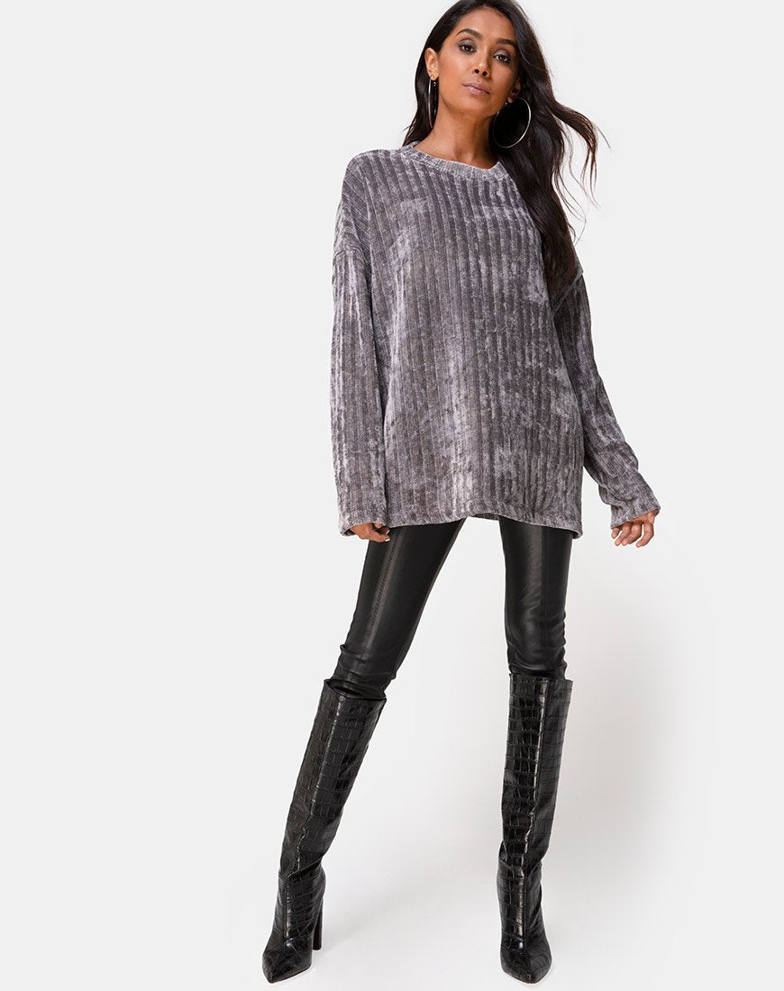 Immagine del maglione di papà in ciniglia grigio