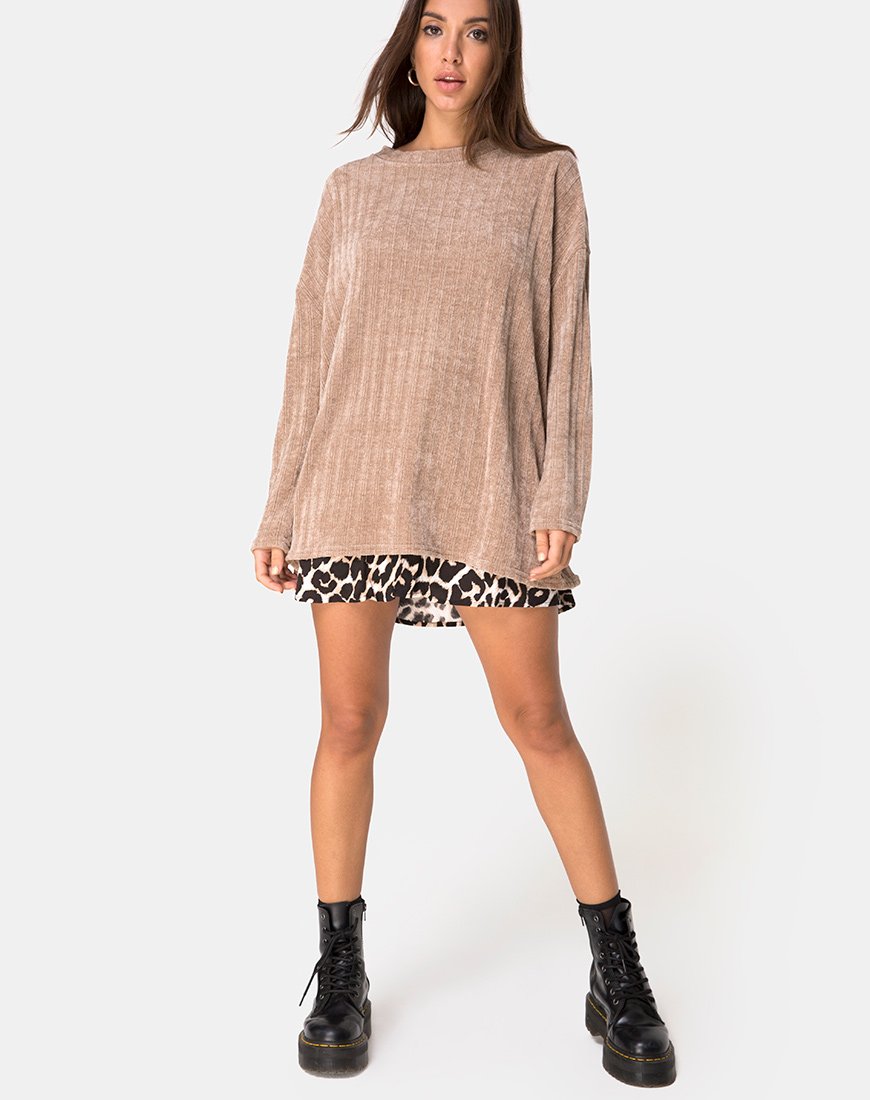 Maglione papà in ciniglia Tan