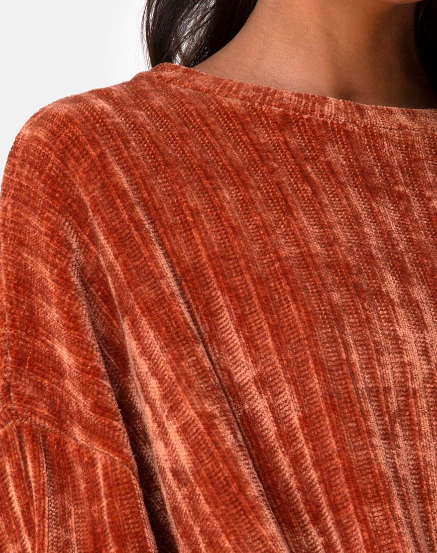 Immagine del maglione di papà in ciniglia ruggine