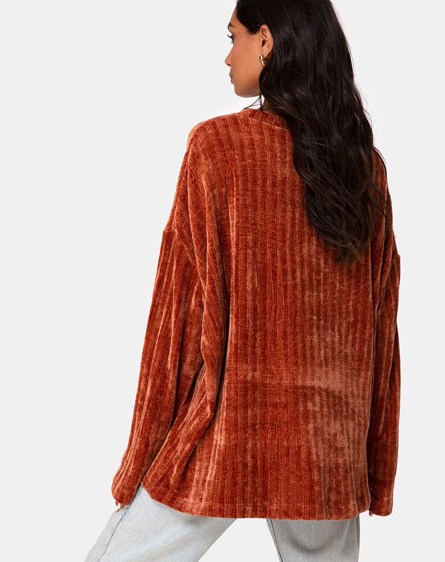 Immagine del maglione di papà in ciniglia ruggine