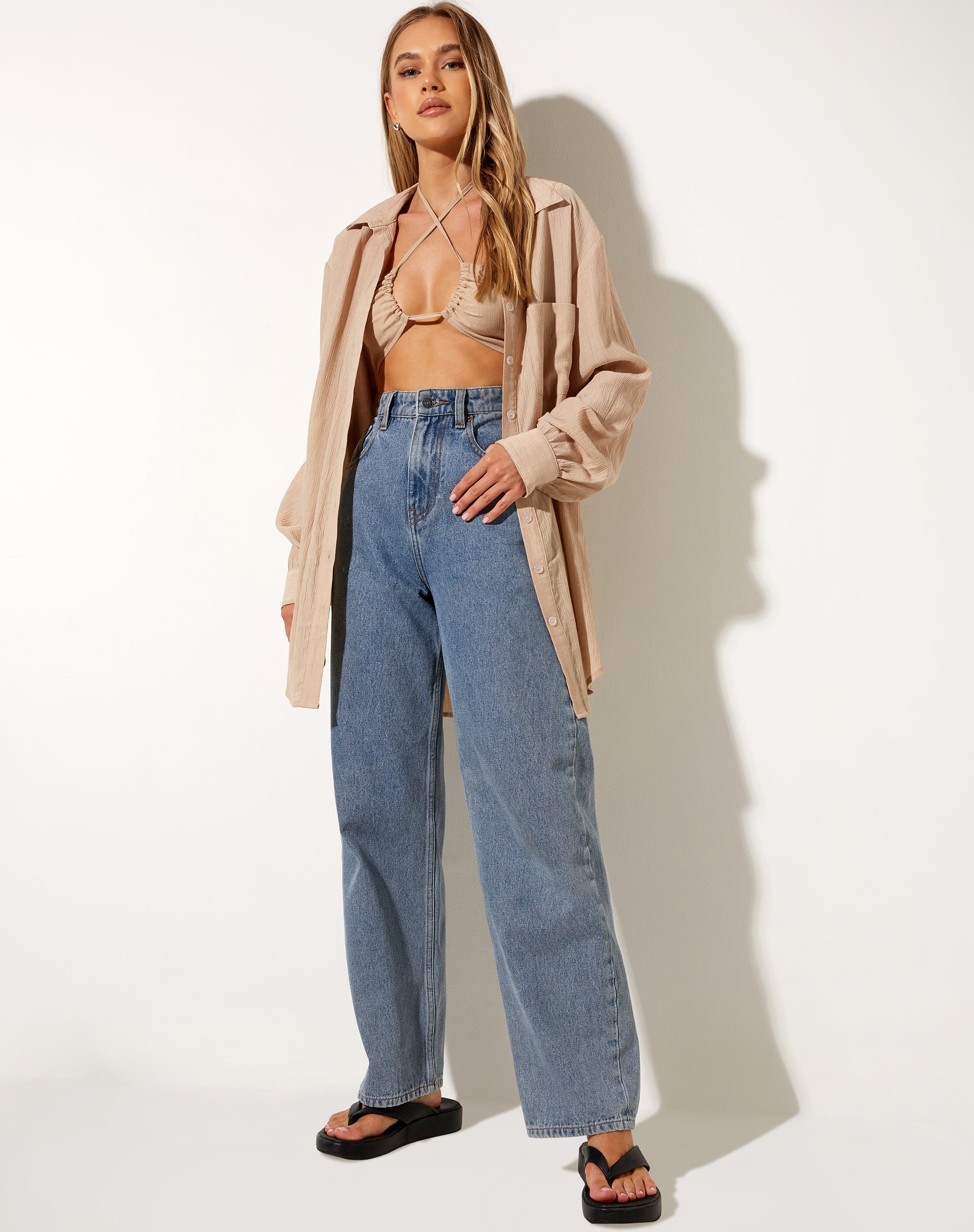 Immagine di Dael Camicia oversize in Crinkle Tan