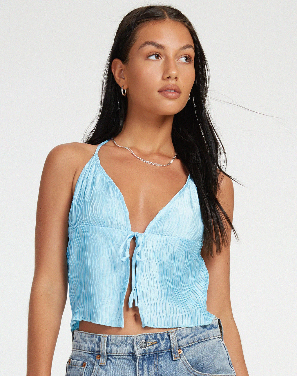 Dama Crop Top in blu