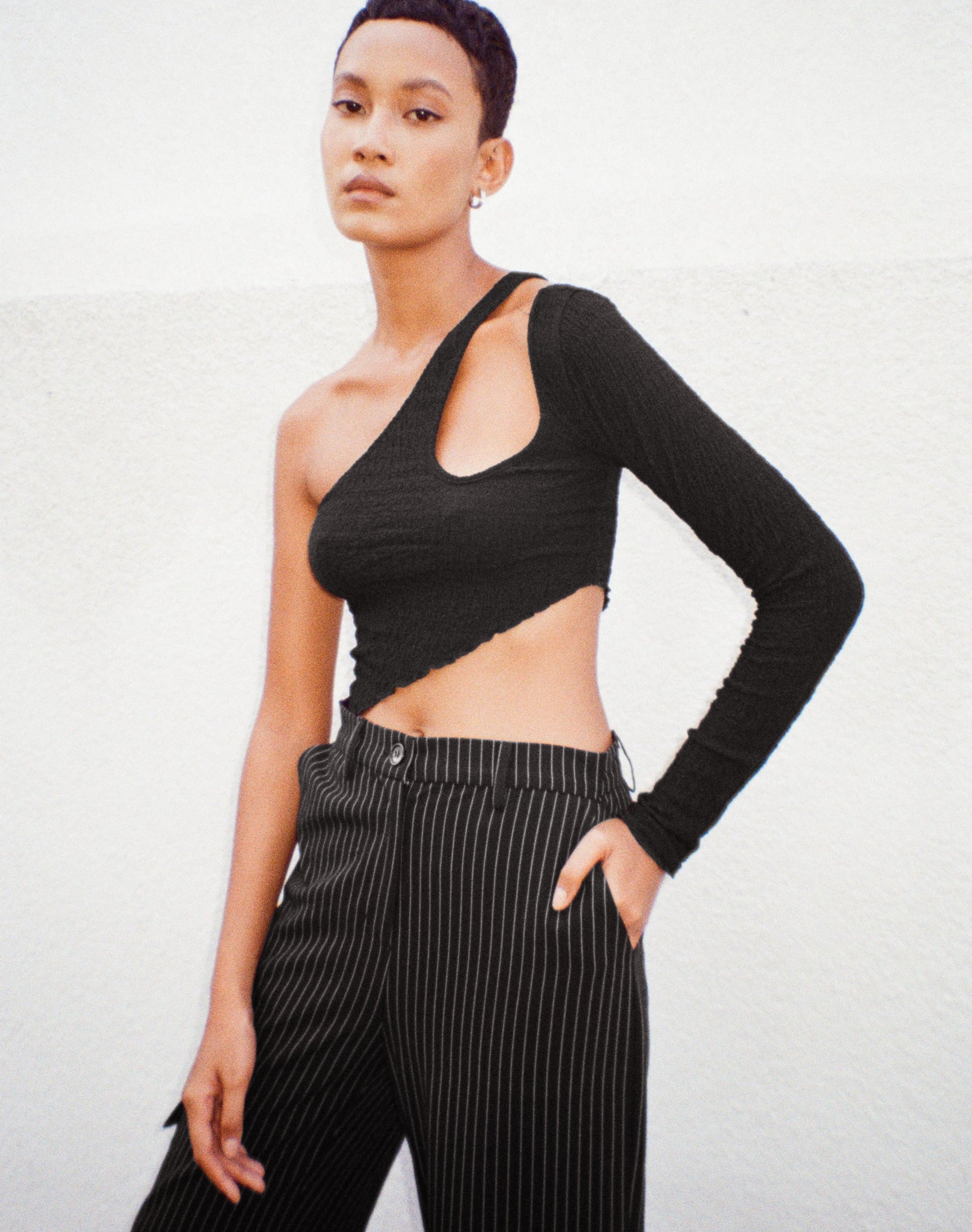 Top Danes in Bubble Jersey nero
