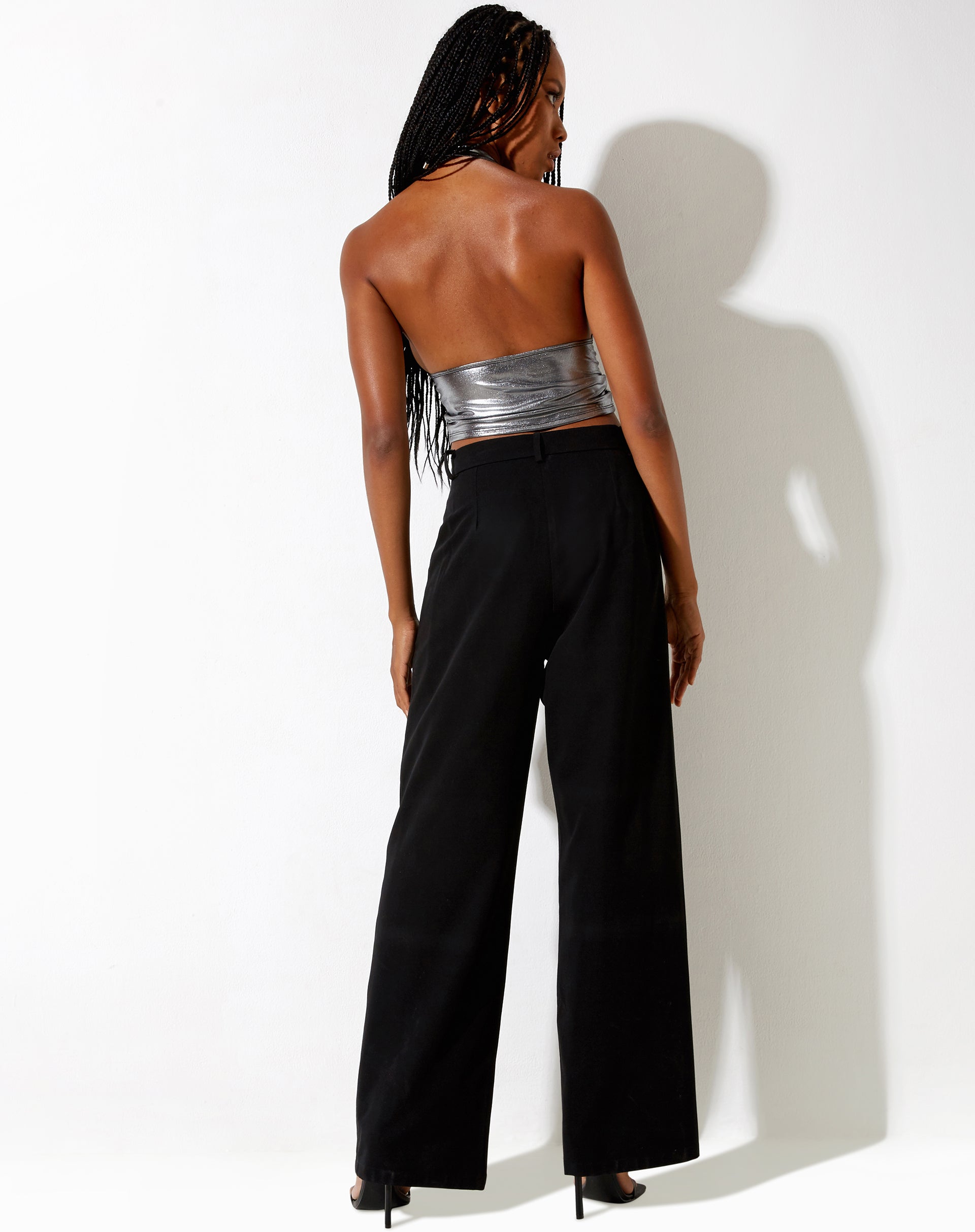 Dapa Crop Top in argento metallizzato