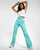 Immagine di Motel X Barbara Kristoffersen Zoven Flare Trouser in retro Daisy Blue