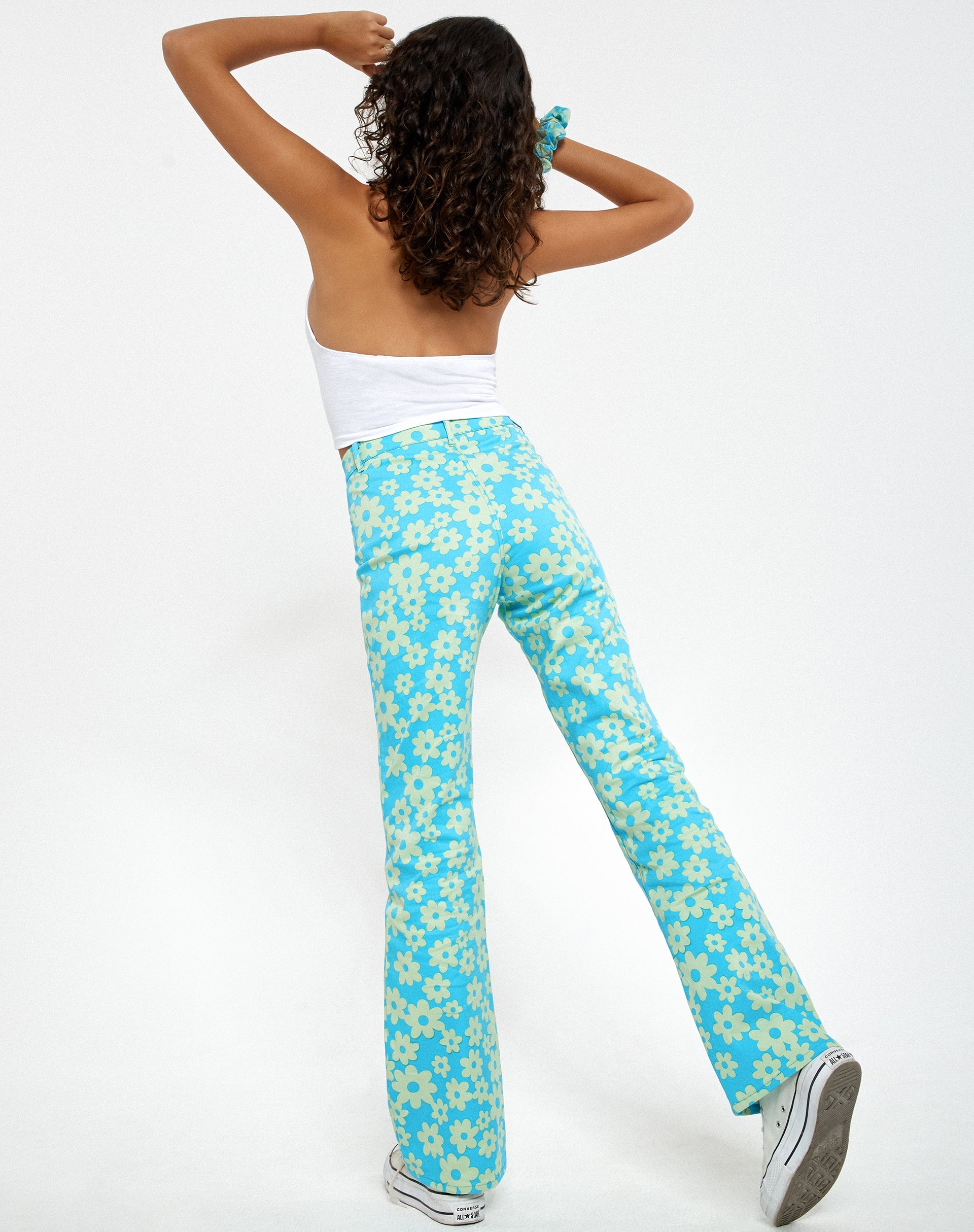 Immagine di Motel X Barbara Kristoffersen Zoven Flare Trouser in retro Daisy Blue
