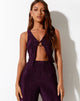 Immagine di Dara Crop Top in glitter lucido viola scuro