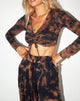 Immagine di Darl Crop Top in Nero Ruggine Tie Dye