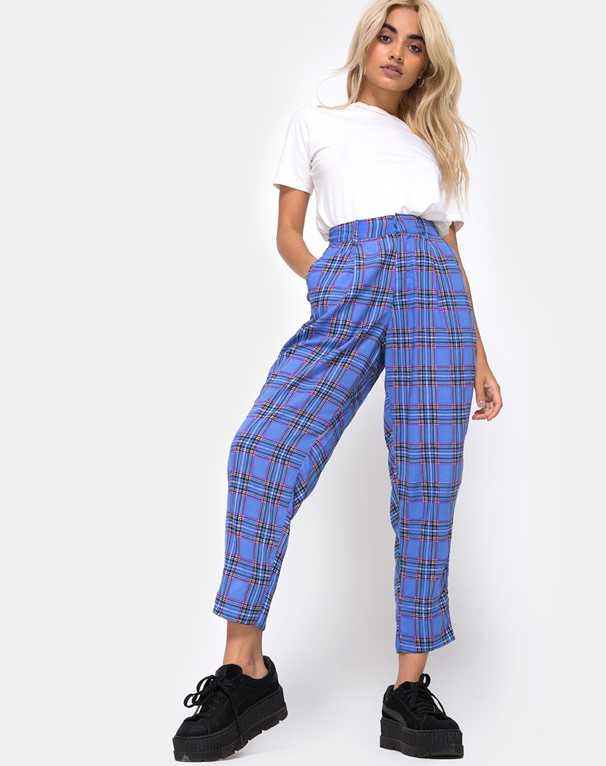 Immagine di Dastan Pantaloni a quadri anni '90 Blu Rosa