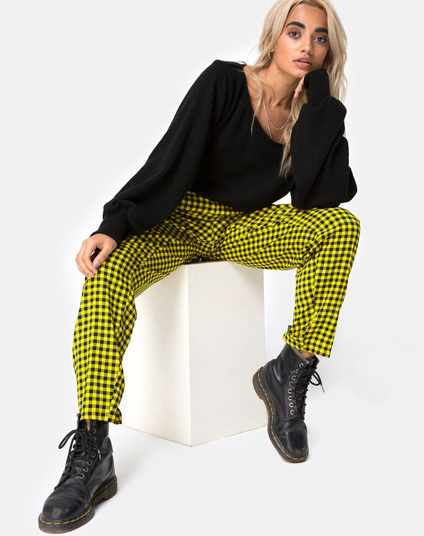 Pantaloni Dastan in percalle medio giallo