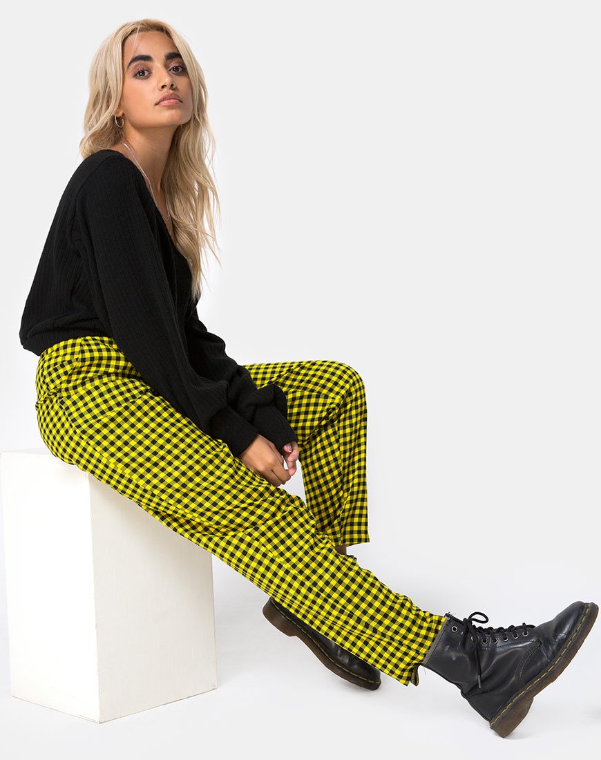 Immagine dei pantaloni Dastan in percalle medio giallo