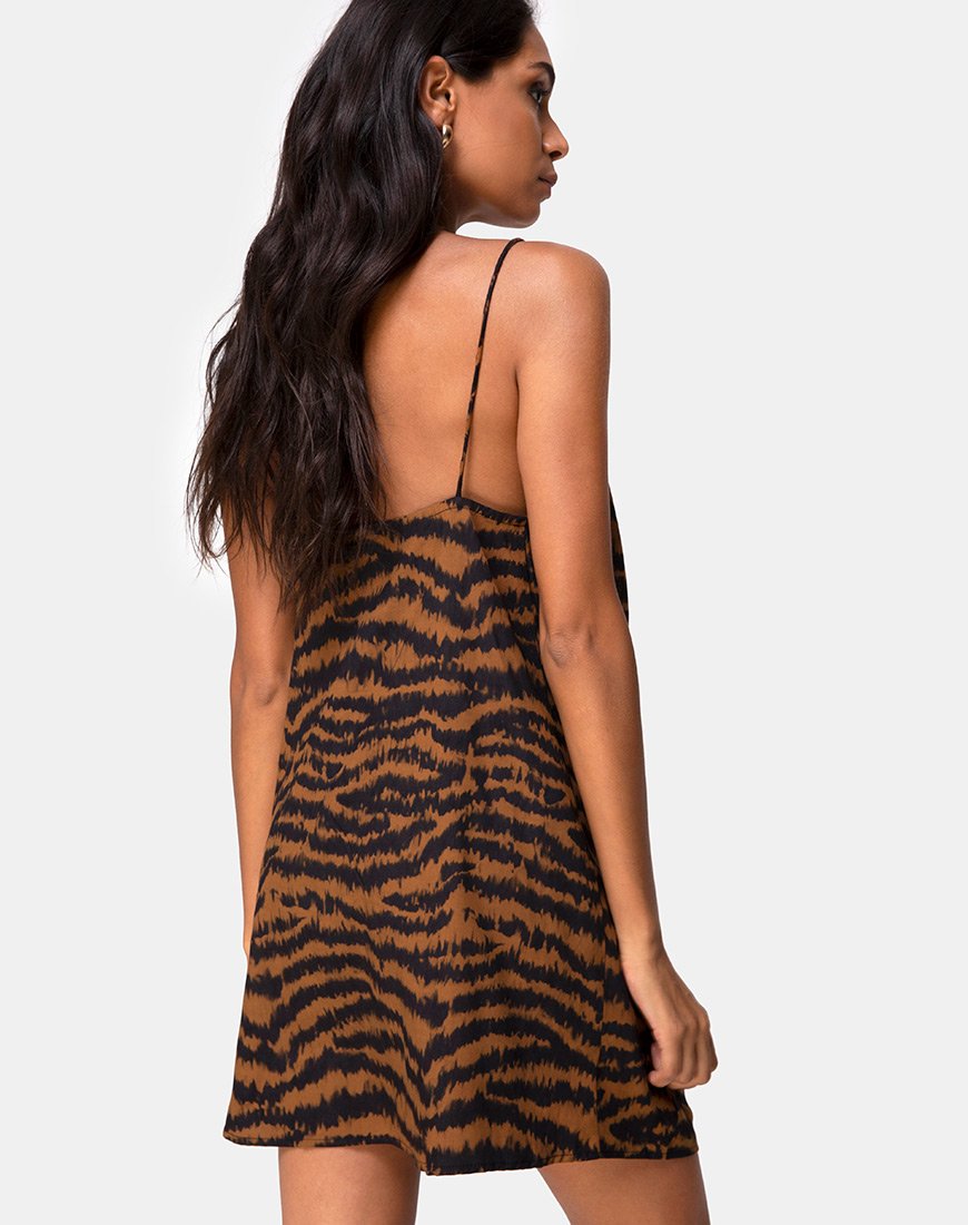 Immagine di Datista Slip Dress in Animal Drip Brown