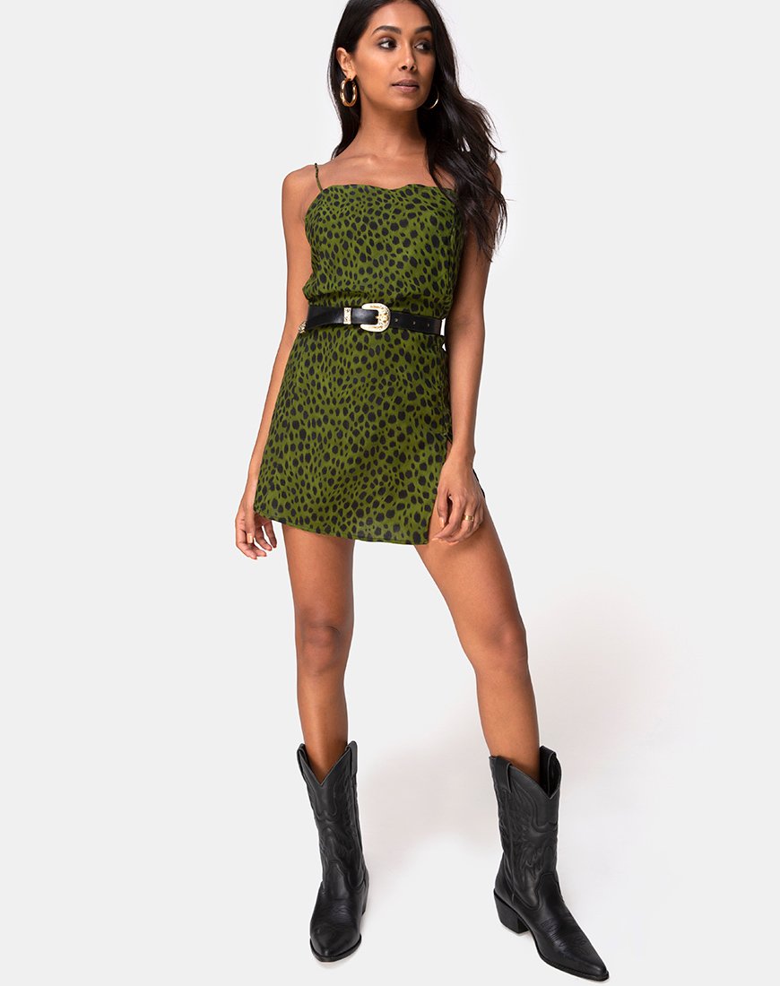 Immagine di Datista Slip Dress in Cheetah Khaki