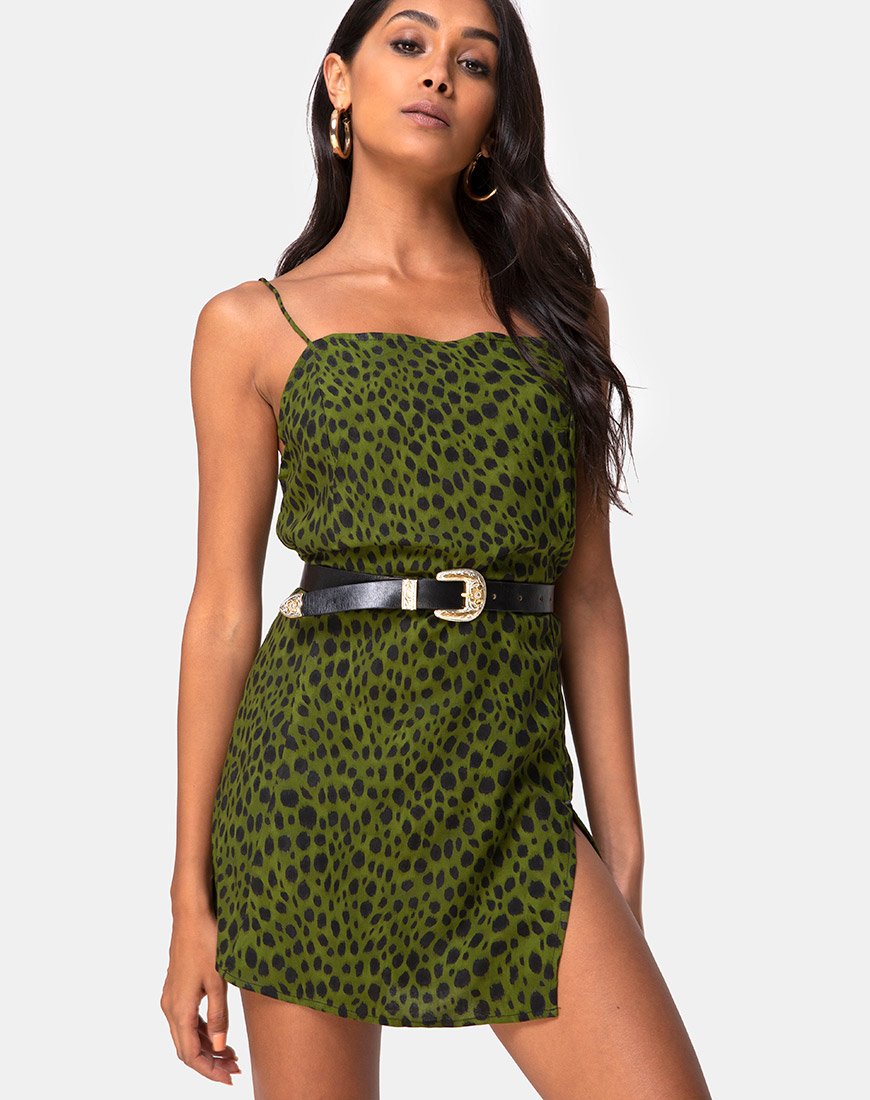 Immagine di Datista Slip Dress in Cheetah Khaki