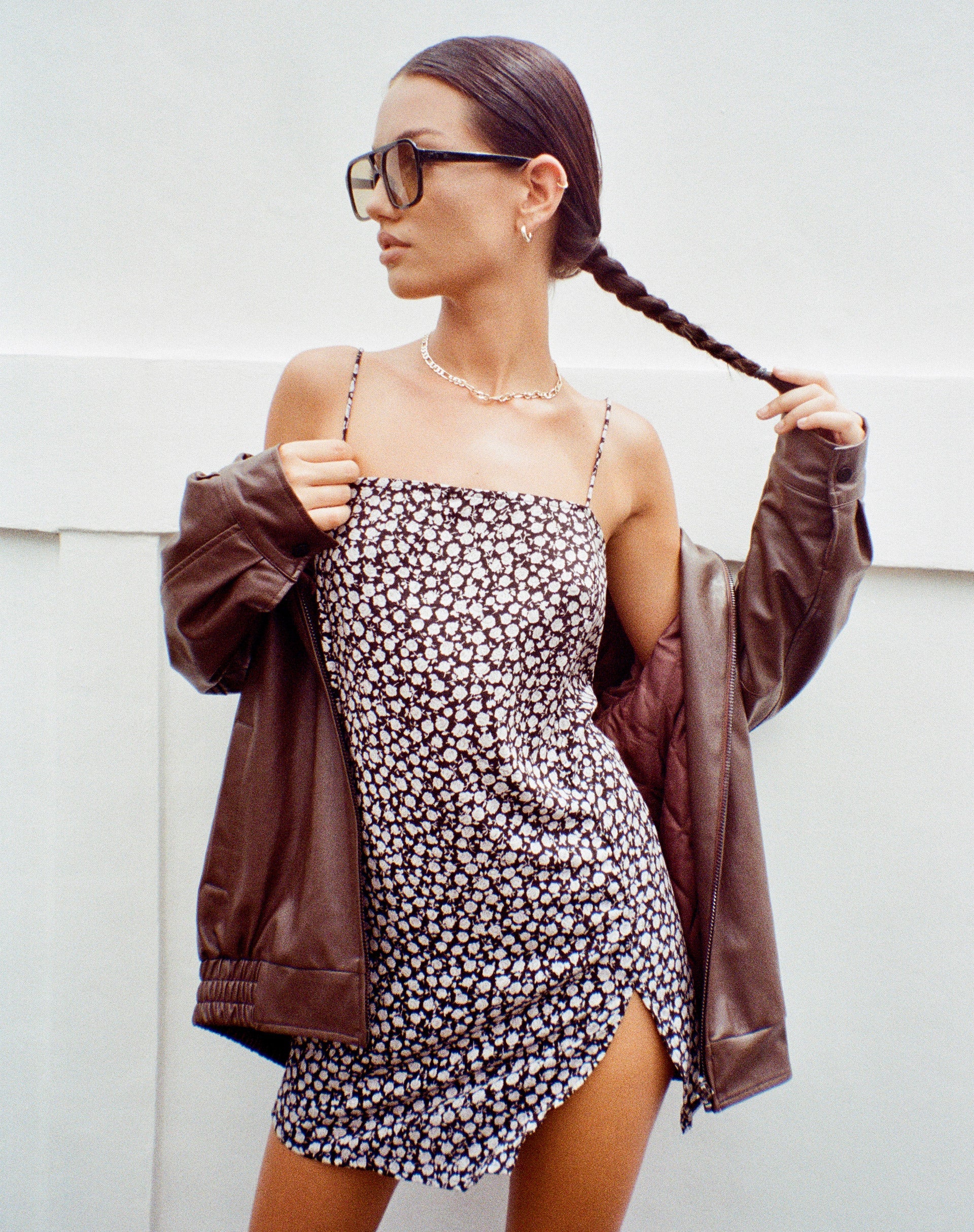 Immagine di Datista Slip Dress in Ditsy Rose Nero