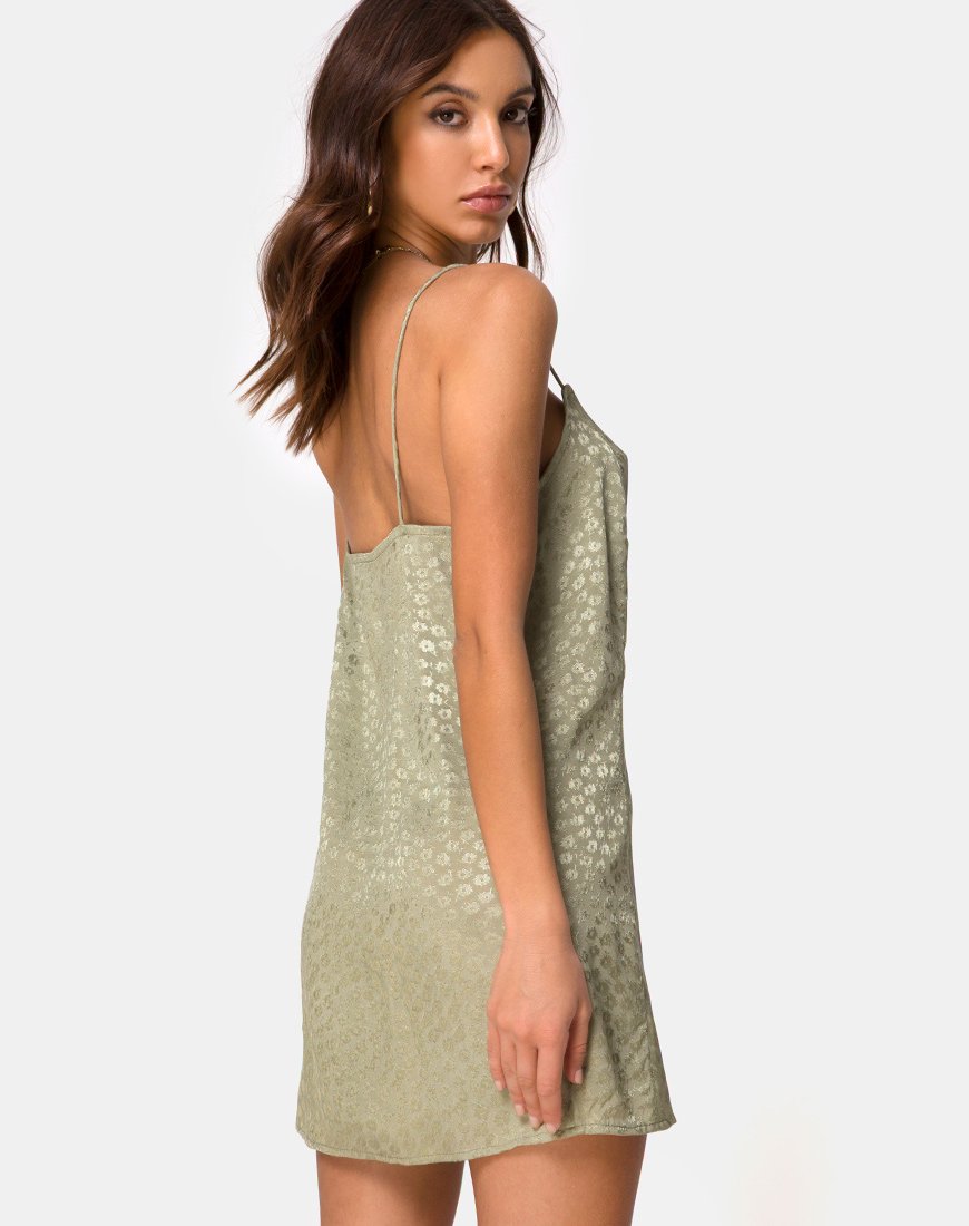 Immagine di Datista Slip Dress in raso Ditsy Rose Sage