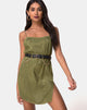 Immagine di Datista Slip Dress in raso ghepardo Khaki