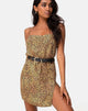 Immagine di Datista Slip Dress in mini tigre marrone