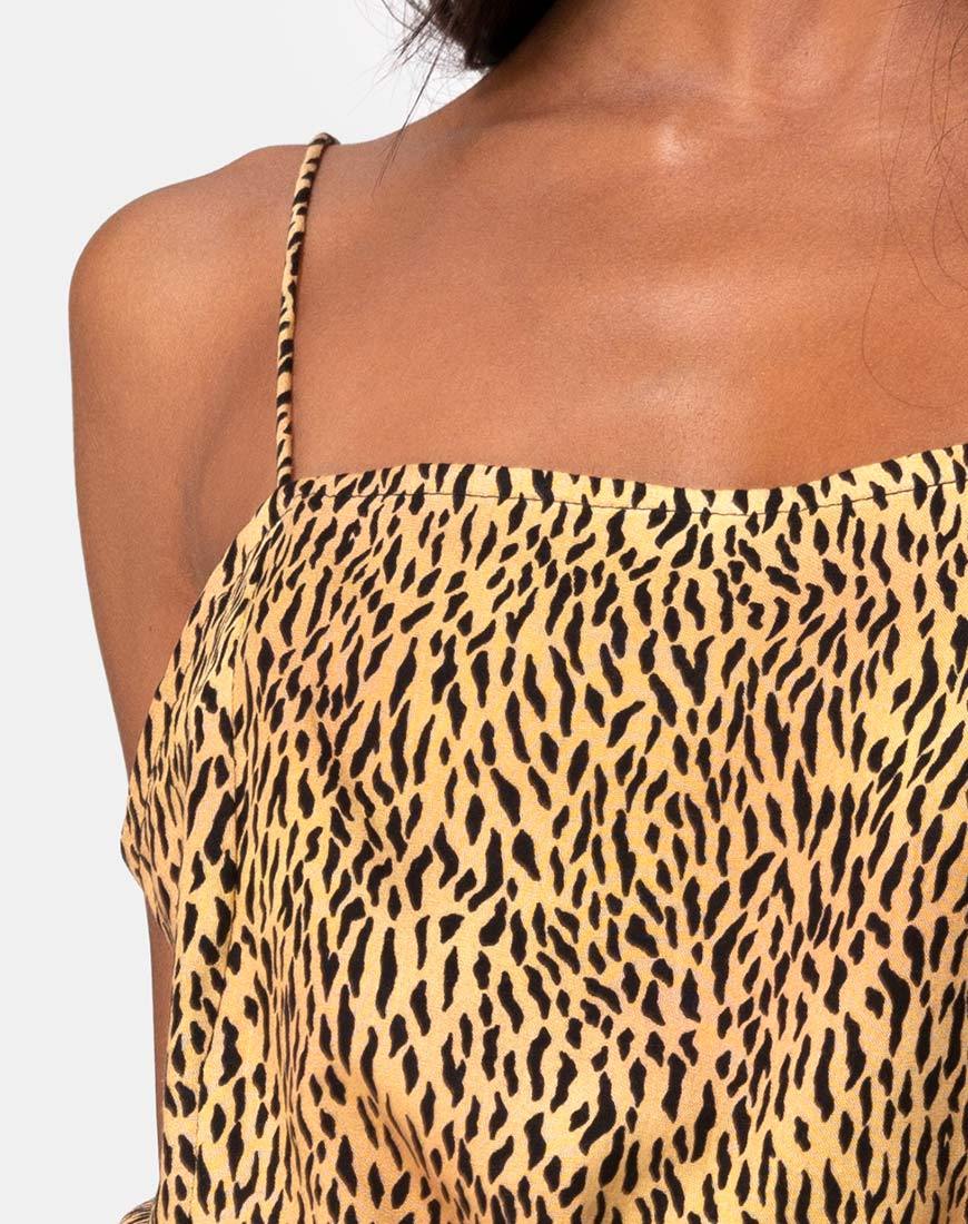 Immagine di Datista Slip Dress in mini tigre marrone