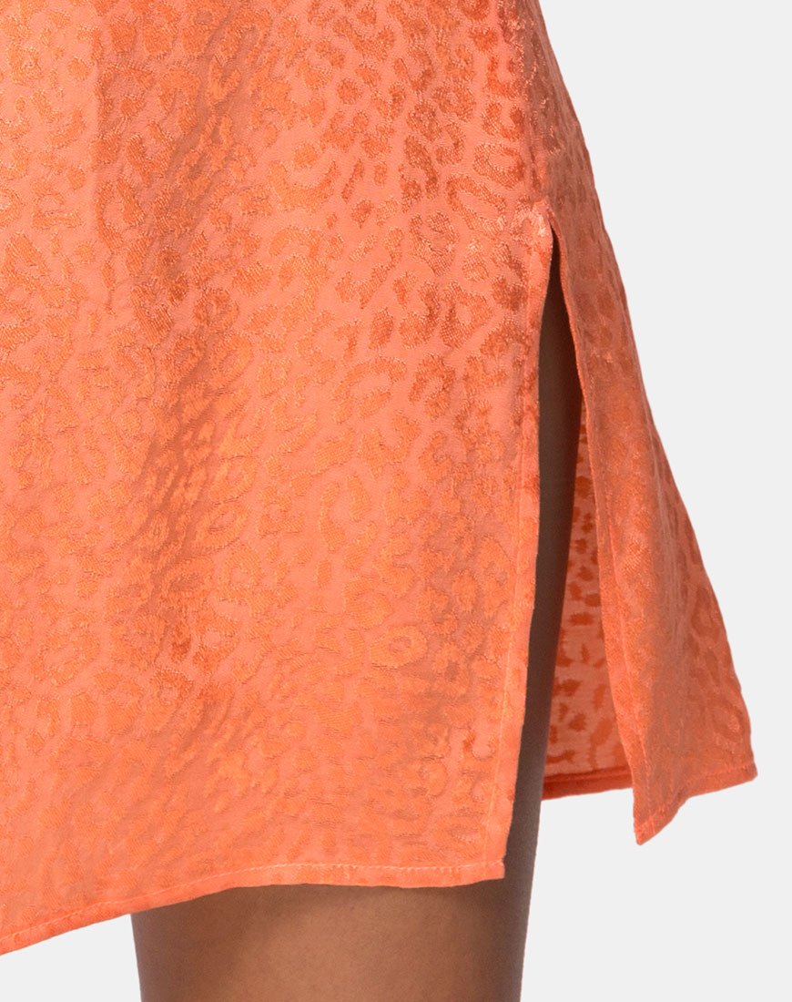 Immagine di Datista Slip Dress in Raso Corallo Ghepardo