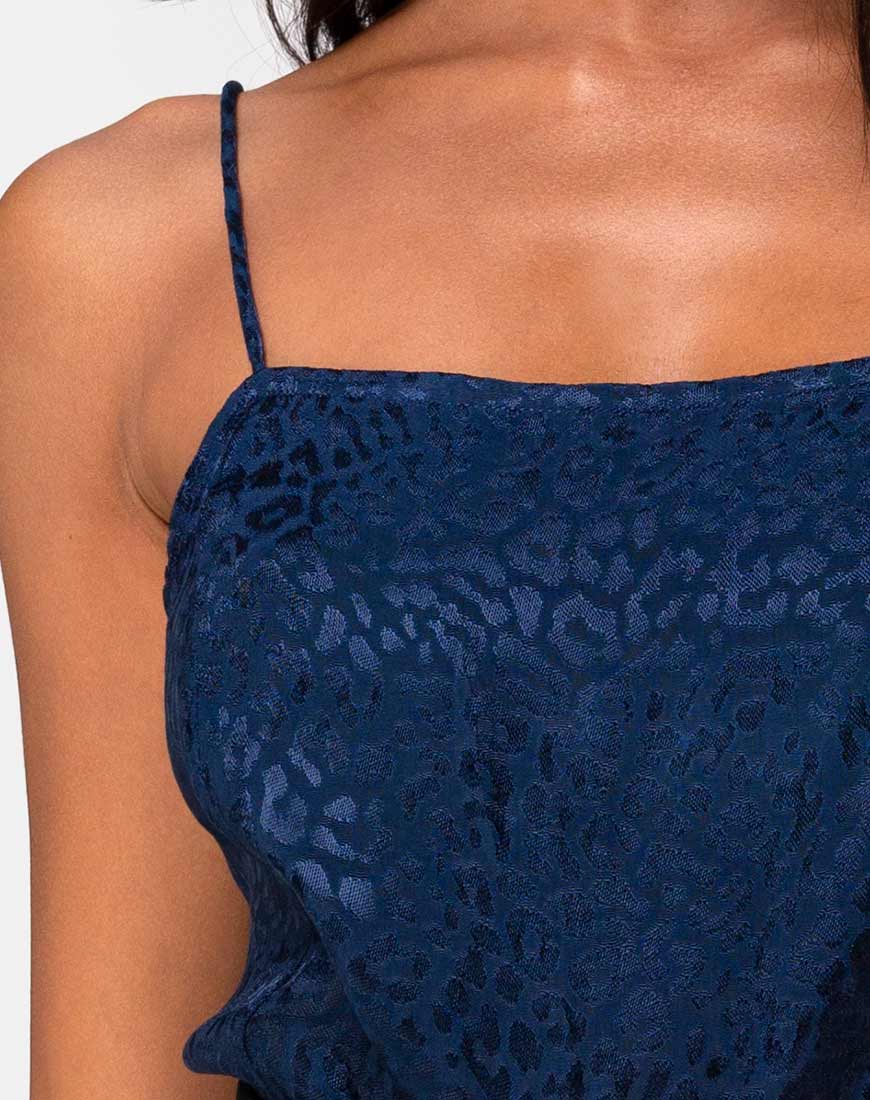Immagine di Datista Slip Dress in Satin Cheetah Navy