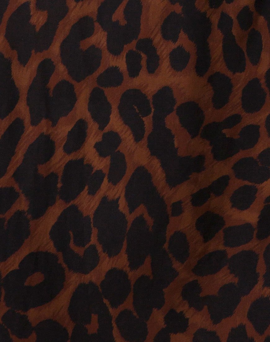 Immagine di Datista Slip Dress in marrone giaguaro oversize