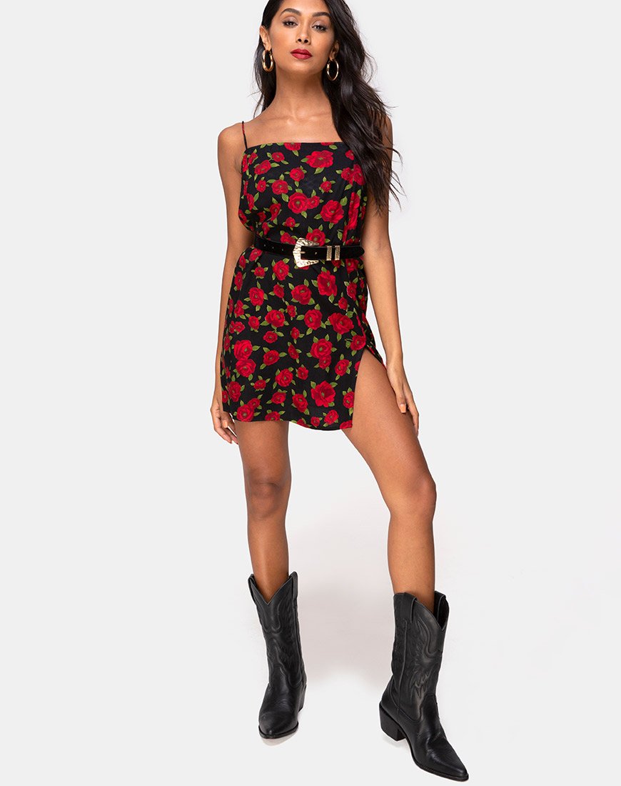 Immagine di Datista Slip Dress in Roaming Rose Nero