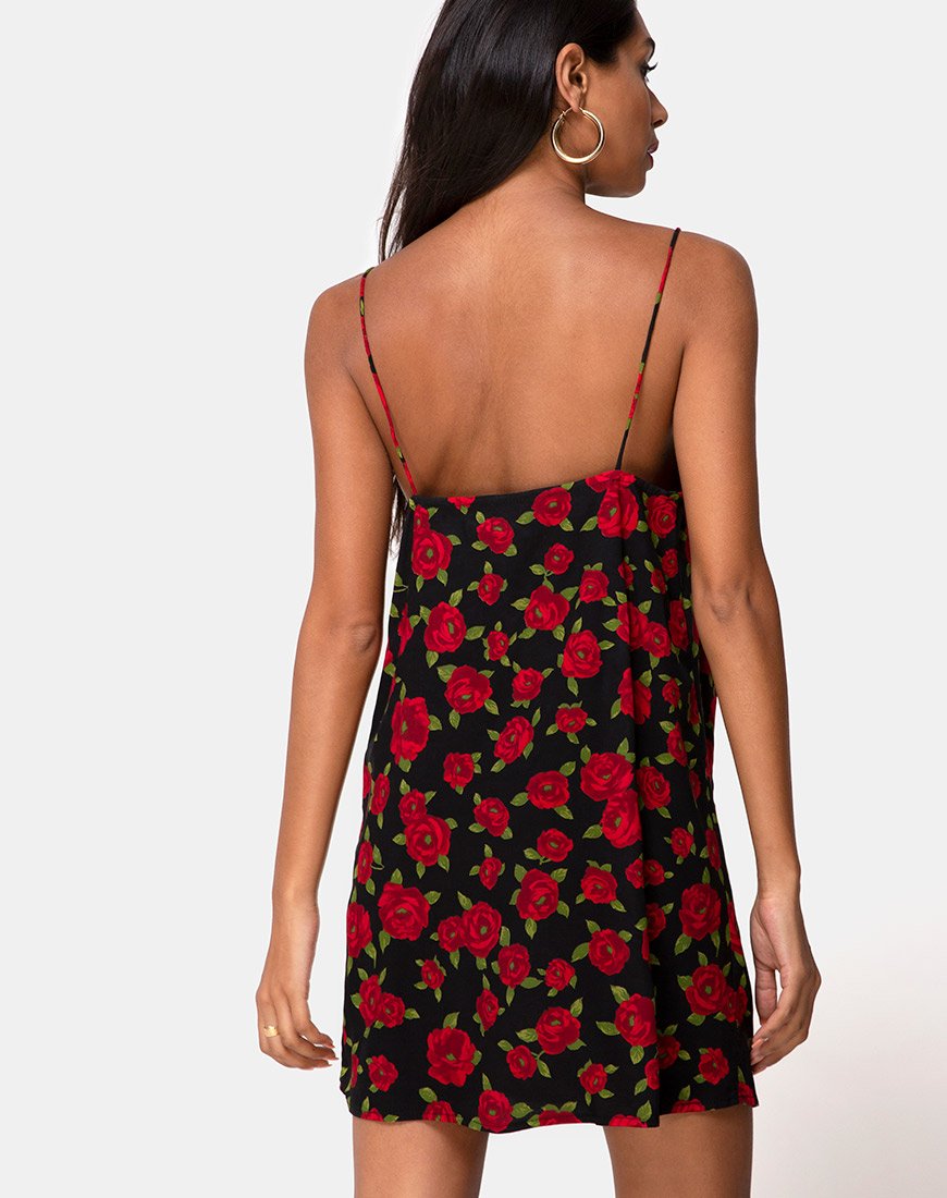 Immagine di Datista Slip Dress in Roaming Rose Nero