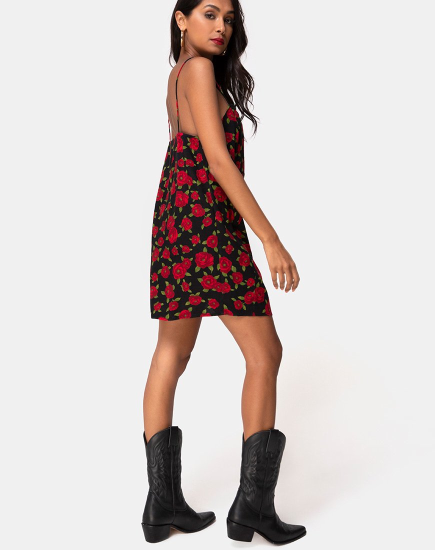 Immagine di Datista Slip Dress in Roaming Rose Nero
