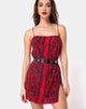 Immagine di Datista Slip Dress in Red Snake